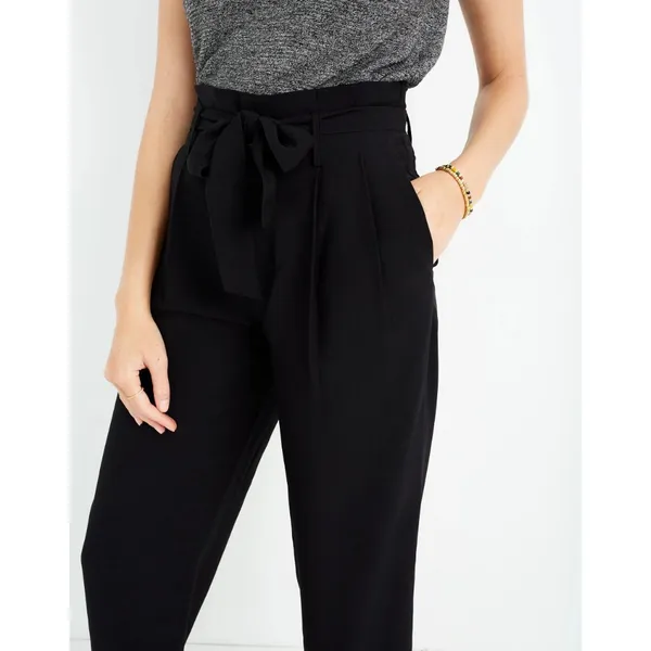 NWT Womens Size 14 Madewell Black Drapey Paperbag Dress Pants NEW - Image 3