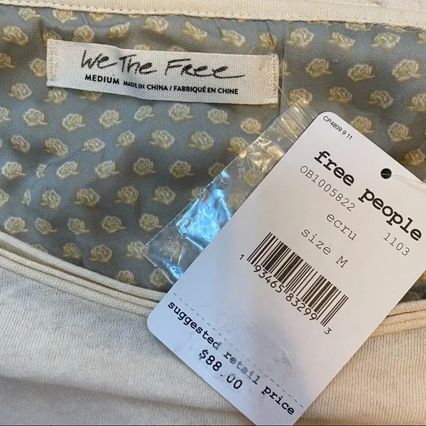 Free People Jade Long Sleeve Top M Ecru - Image 11