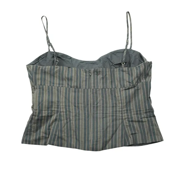 Princess‎ Polly Pinstripe Corset Top Grey Brown Stripe Sweetheart Camisole Party - Image 6