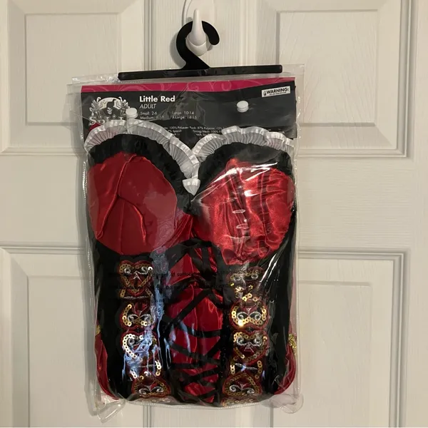 Spirit Little Red Women's Red and Black Costume Dress with Hooded Cape - Image 3