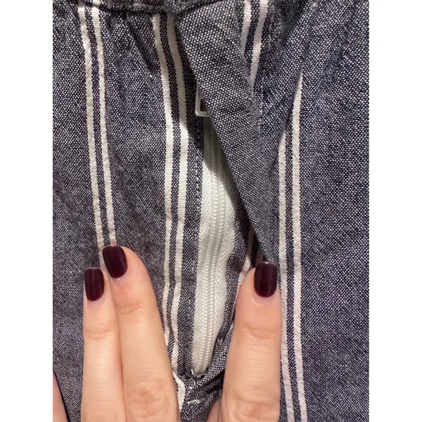 Brandy Melville John Galt Blue Gray White Pinstripe Cotton Trouser‎ Pants XS - Image 6