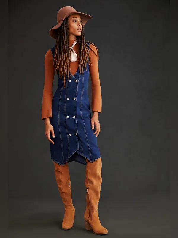 Pilcro Denim Vest Midi Dress - Image 5