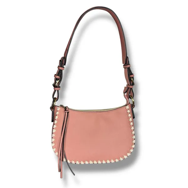 New Sondra Roberts Vegan Leather Tote‎ Shoulder Bag Top Handle Pink Whipstitch - Image 2