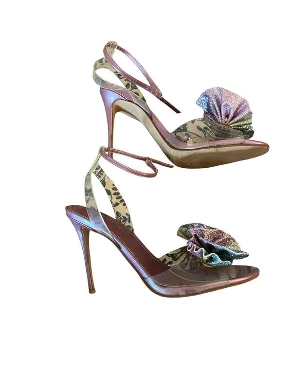 Marc Fisher Geavie High heels Glitter Floral Disco Club Barbie dopamine Whimsy - Image 5