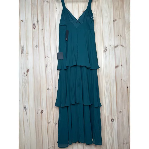 Lulus Luxe Perfection Green Pleated Tiered Backless Dress Holiday Extra Large - Image 5