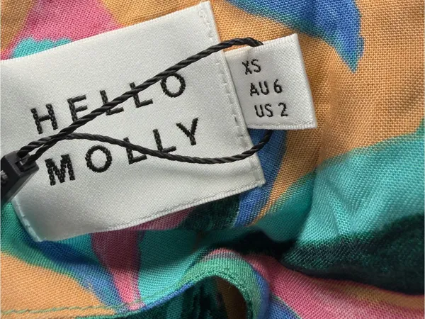 Hello Molly XS Multicolor Off The Shoulder Puff Sleeves Crop Top Tropical Print - Image 8