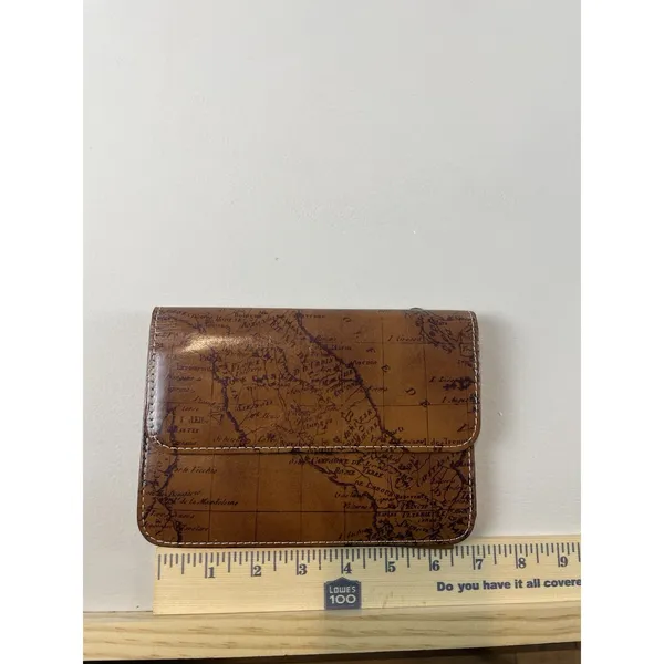 Patricia Nash Map Leather Wallet Brown Size 7x4.5 Vintage Style - Image 2