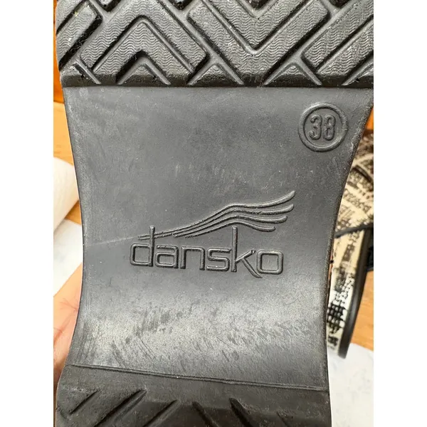 Dansko Women's Black Silver Metallic Abstract‎ Crisscross Workwear Clogs 38 - Image 10