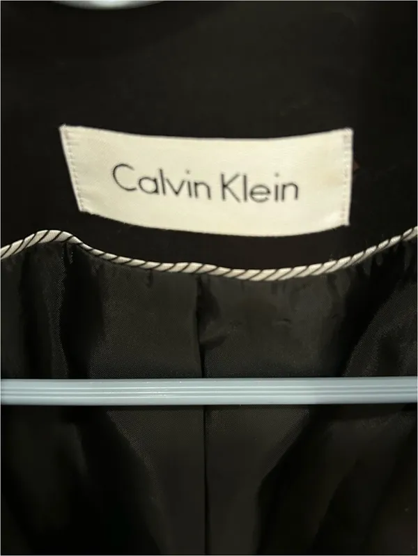 Calvin Klein Black Women's Single-Button Classic Preppy Blazer Jacket US10 - Image 4