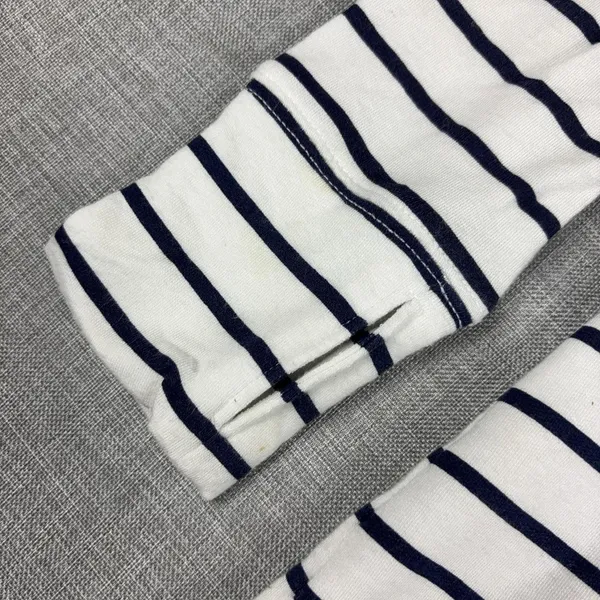 Lilly Pulitzer Hillary Popover Dress Womens XS Navy White Stripe Cowl Modal - Image 3