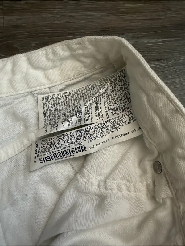 Zara TRF Metallic Silver Painted High Rise Wide Leg Women’s Jeans - Image 6