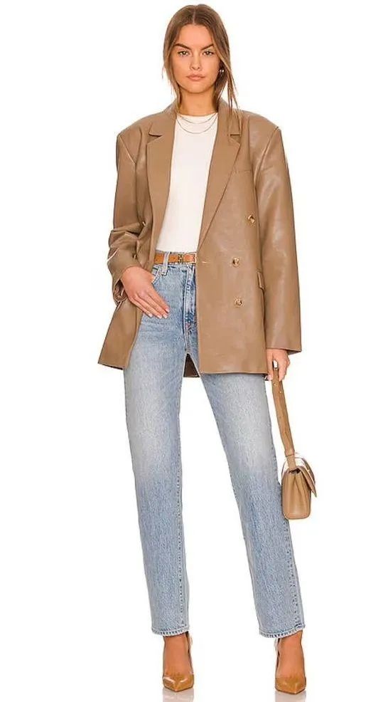 Pistola Roman Oversized Blazer in Taupe - Image 4