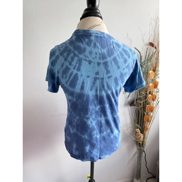 Agolde‎ Mariam Tee Blue Tie Dye Organic Cotton Short Sleeve T-Shirt A7047B Small - Image 2