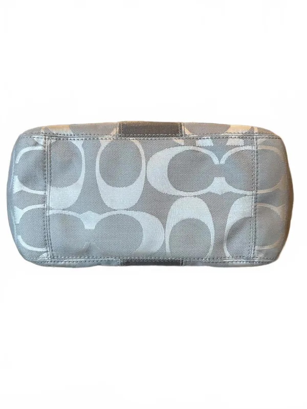Coach Signature Canvas Tote Gray Silver Stripe M0849-13280 - Image 7