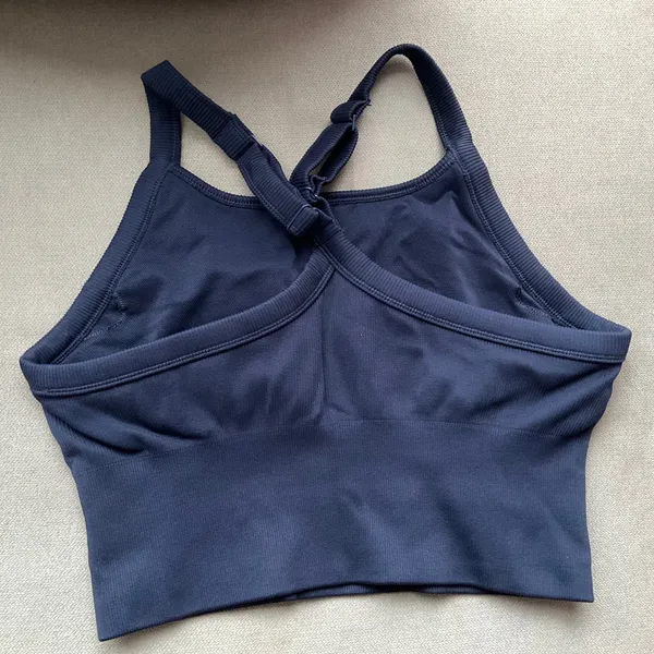 Alo Yoga Seamless Ribbed Favorite Bra Tank Navy L - Image 5