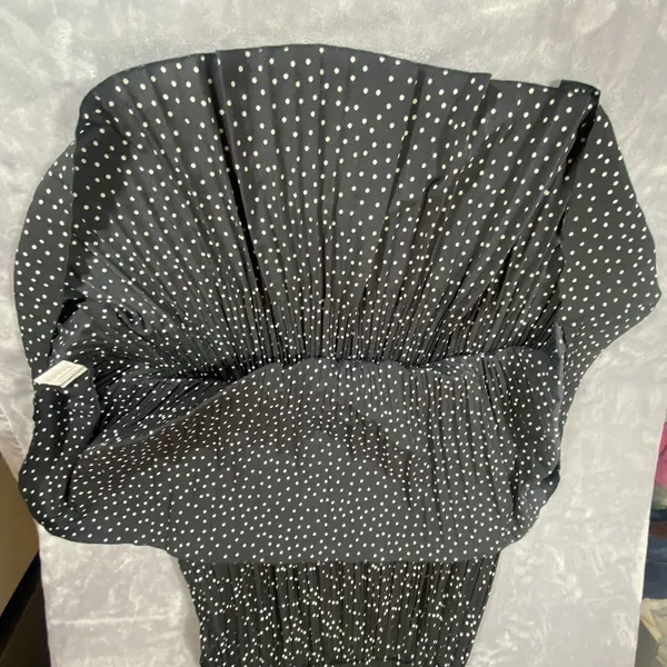 Exlura Pleated Skirt Large Black Polka Dot Maxi Stretchy Swing‎ Flowy Feminine - Image 8