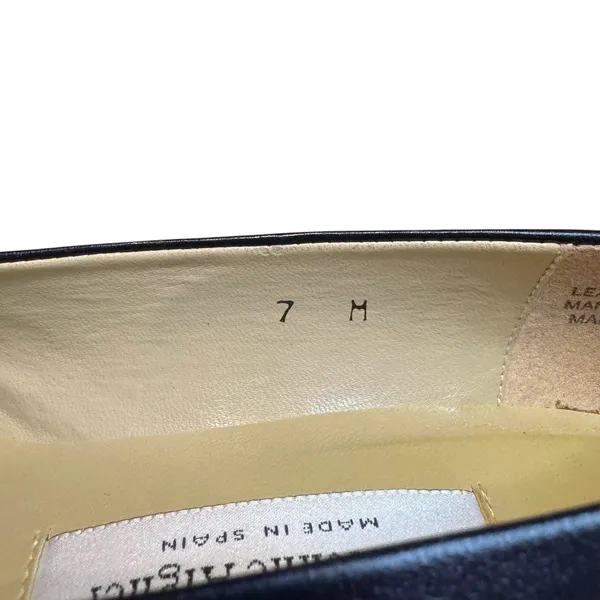 Etienne Aigner Time Shoes‎ Womens Size 7 Blue Leather Cap Toe Block Heel Pumps - Image 4