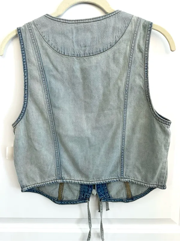 Lucky Brand Front Tie Denim Vest NWT Size Small - Image 2
