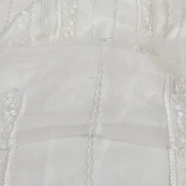 Lulus Stunning Vow White Beaded Sequin Maxi Dress size Large - Image 10