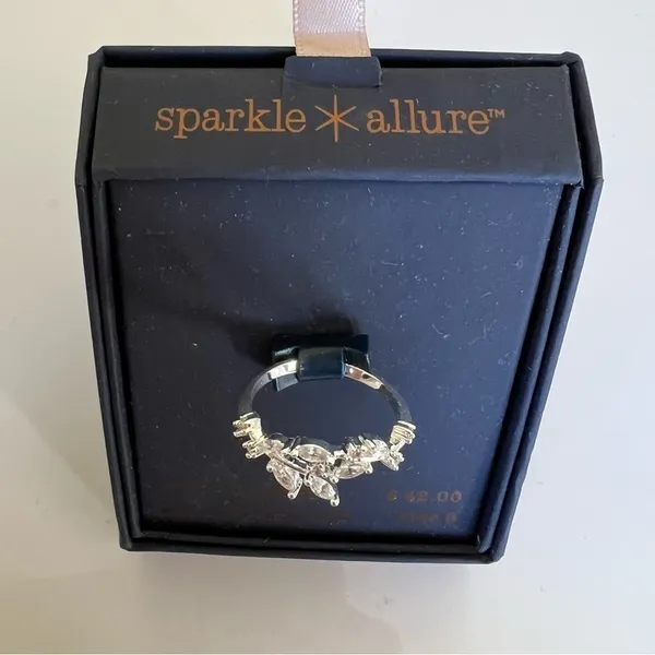 Sparkle Allure Ring Size 9 Cubic‎ Zirconia Pure Silver Plated Vine Design - Image 5