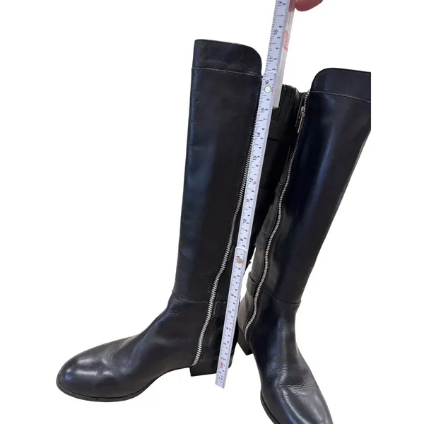 Michael Kors Womens Black Leather Knee High Boots 7M SKU 7167 - Image 4