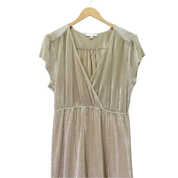 Baltic Born Athena Pleated Maxi Dress Sz XS Champagne Gold Maternity Bridesmaid - Image 5