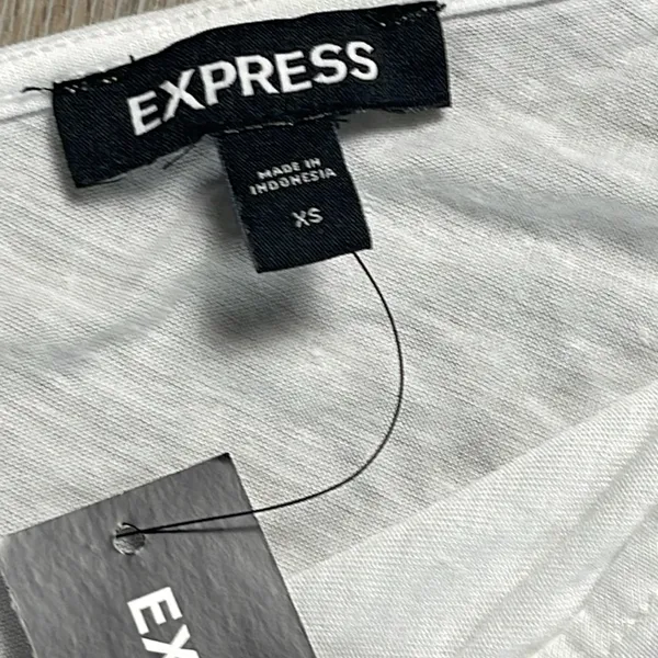 Express One Shoulder White T-Shirt Size XS - Image 9