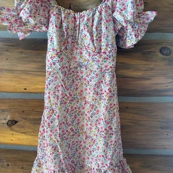 All Over Floral Ruffle Hem Dress - Image 3