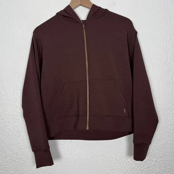 Rhone Women's DreamGlow Full Zip Hoodie Brown Berry Athleisure - Image 2