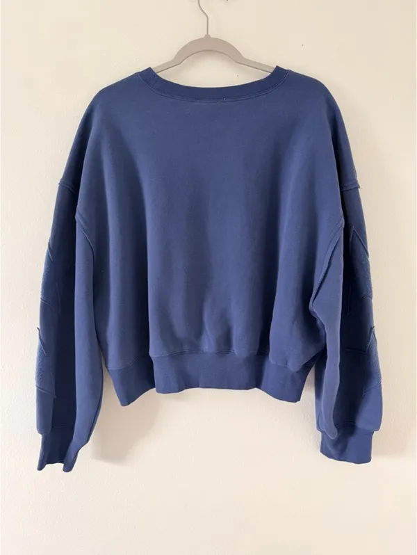 NWT Double Zero Boxy Neutral Lounge Navy Star Patch Crewneck size medium - Image 4