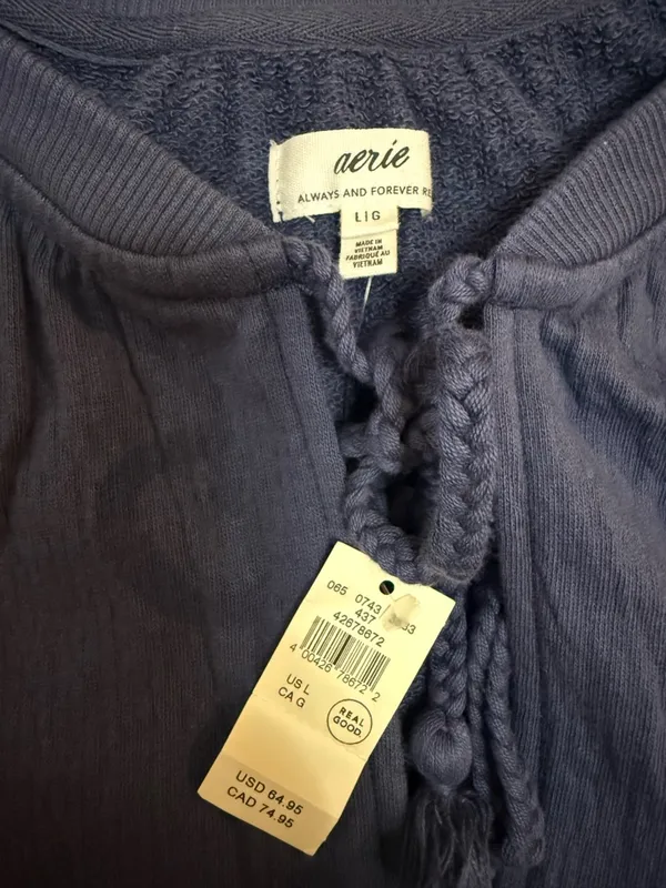 NWT aerie Women’s Large Light Blue  Pullover Jacket - Image 2