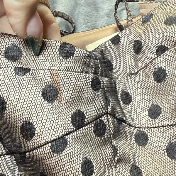 Fossil Polka Dot Tulle Mini Dress S Tan‎ Black Whimsigoth Homecoming Dark Fairy - Image 15
