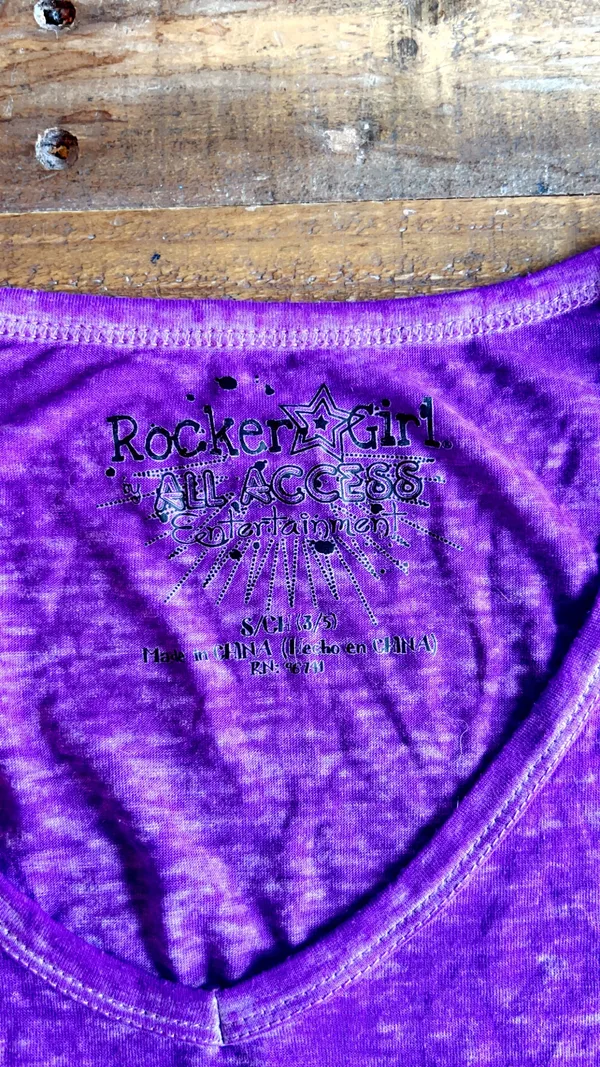 All Access Skeleton Hand Purple Shirt Juniors, Size S (3/5) - Image 5
