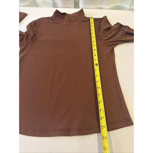 Offline By Aerie Medium Long Sleeve Shirt Active Pullover Stretch Mock Neck Plum - Image 6