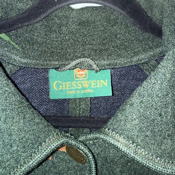 Giesswein Boiled Wool Coat Womens L Green Good Vintage Austrian Loden Jacket - Image 3