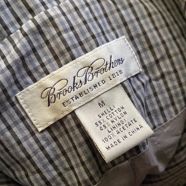 Vintage blue plaid long cotton blend trench coat, size medium - Image 2