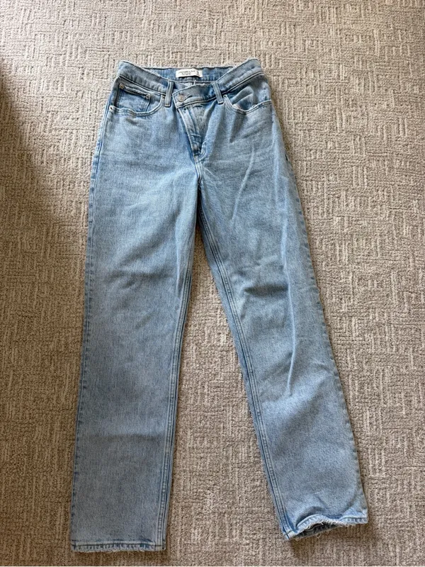 Abercrombie & Fitch Light Blue Straight Leg Jeans Crossover - Image 3