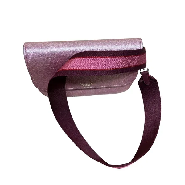 Kate‎ Spade Buddie Glitter Striped Leather Medium Pink Shoulder Bag - Image 8