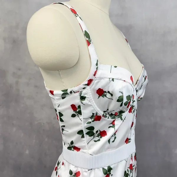For Love & Lemons Love Song Bustier Mini Dress Size M Satin Rose Coquette Girly - Image 7