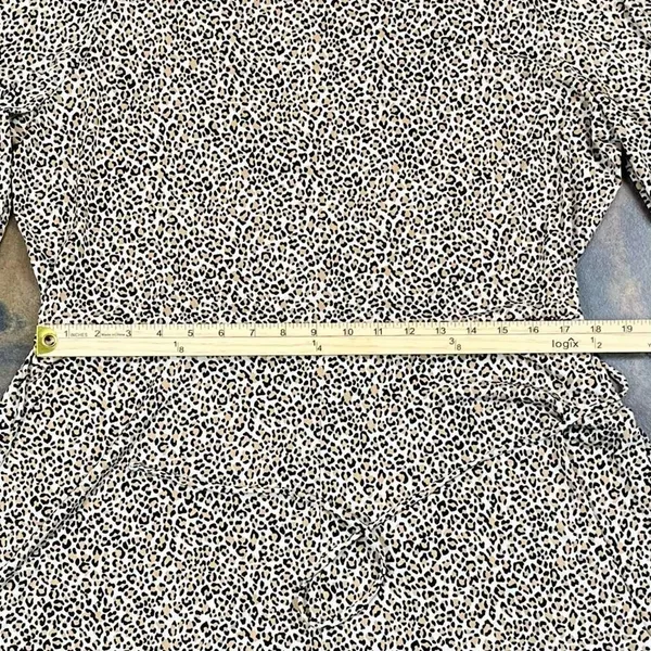 Banana Republic Animal Print Belted Fit and Flare Long Sleeve Dress XL - Image 6