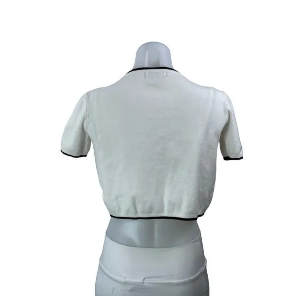 Majorelle Women's White Short Sleeve Cardigan Crop Top 2 Piece Set Size XS - Image 3
