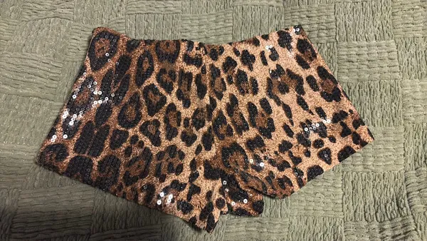 Edikted Sequin Shorts Micro Leopard - Image 3