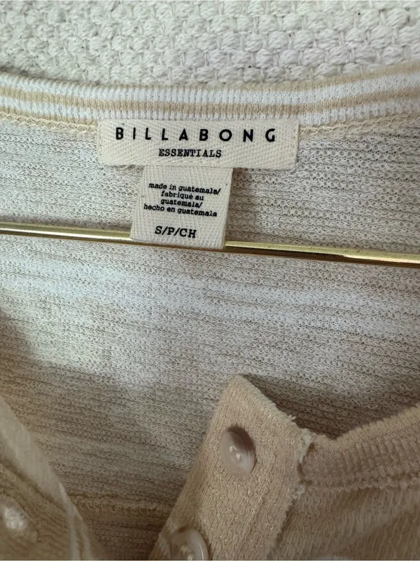 Billabong Tan Striped Henley Long-Sleeve Shirt - Image 3
