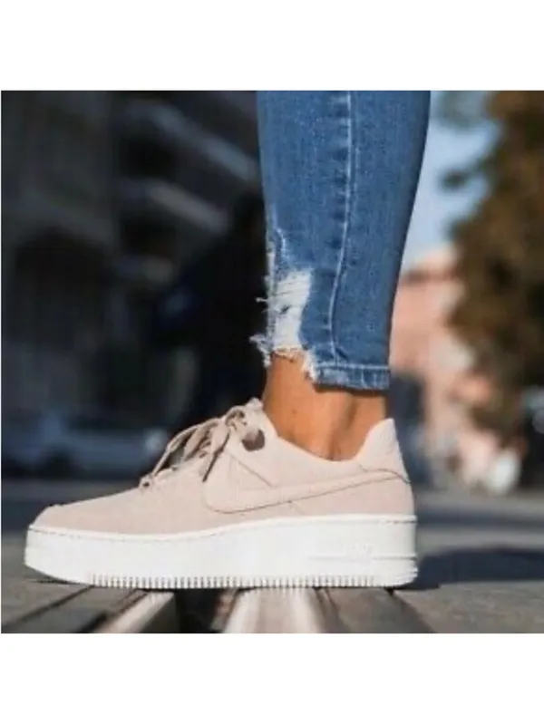 Nike Air Force 1 Sage Low Top Sneakers Suede Barely Rose Size 9.5 AR5339-201 - Image 2