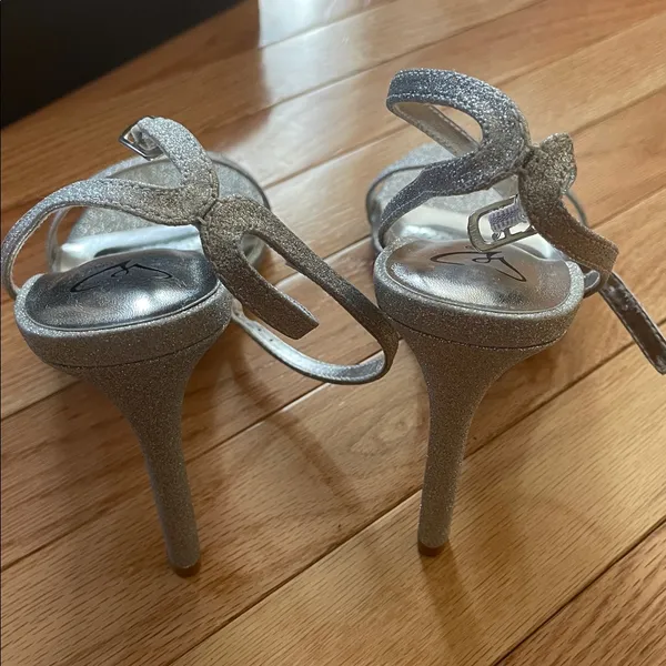 Windsor Silver Glitter Heels Strappy Size 8 Prom Party Evening Wedding - Image 4