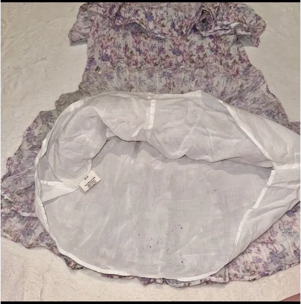 Loveshackfancy Shanely Printed Floral Mini Ruffle Dress size Medium - Image 8