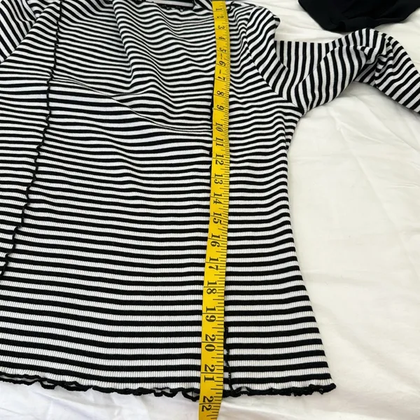 Stockholm atelier Striped Exposed Seam Boat Neck Top Sz - Image 9