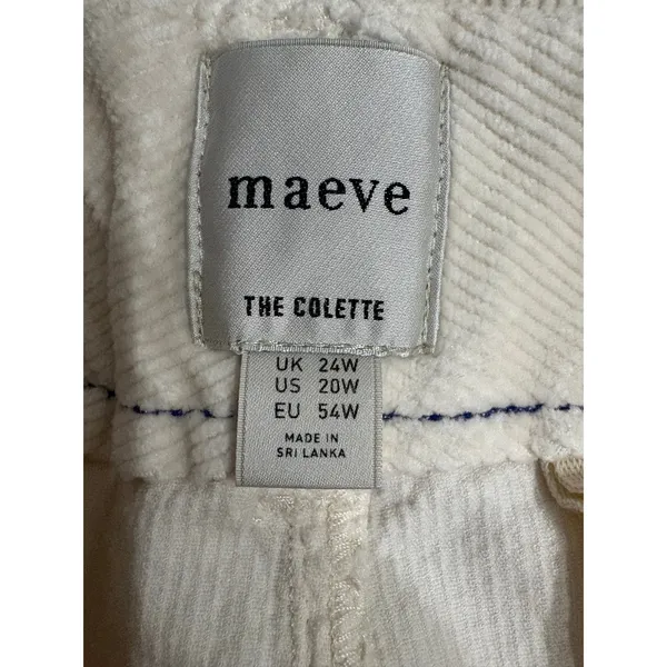 Maeve The Colette Cropped Wide Leg Corduroy Pants Women’s 20W Cream - Image 4