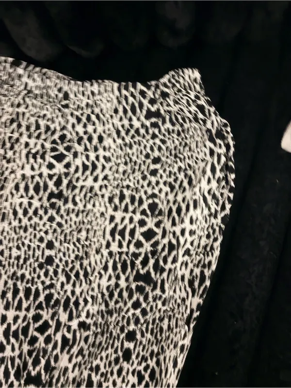 PINK Victoria's Secret Black & White Animal Print Wide-Leg Pants - Image 3