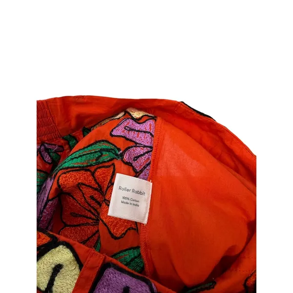 Roller Rabbit Jorales Sierra Embroidered Floral Shorts Red Orange Small NWT‎ - Image 8